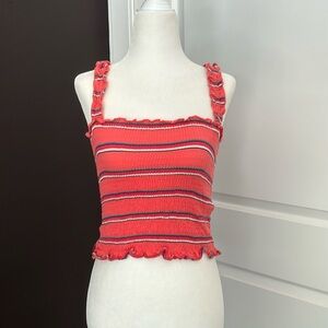 BILLABONG Orange Striped Tube Top / Tank Top